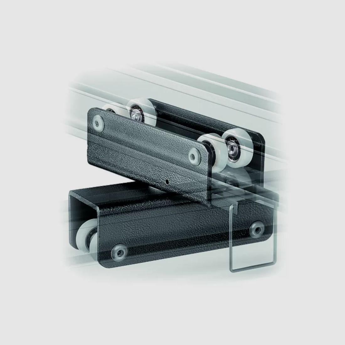 Chariot glissant double avec frein simple, image 1 sur 3
