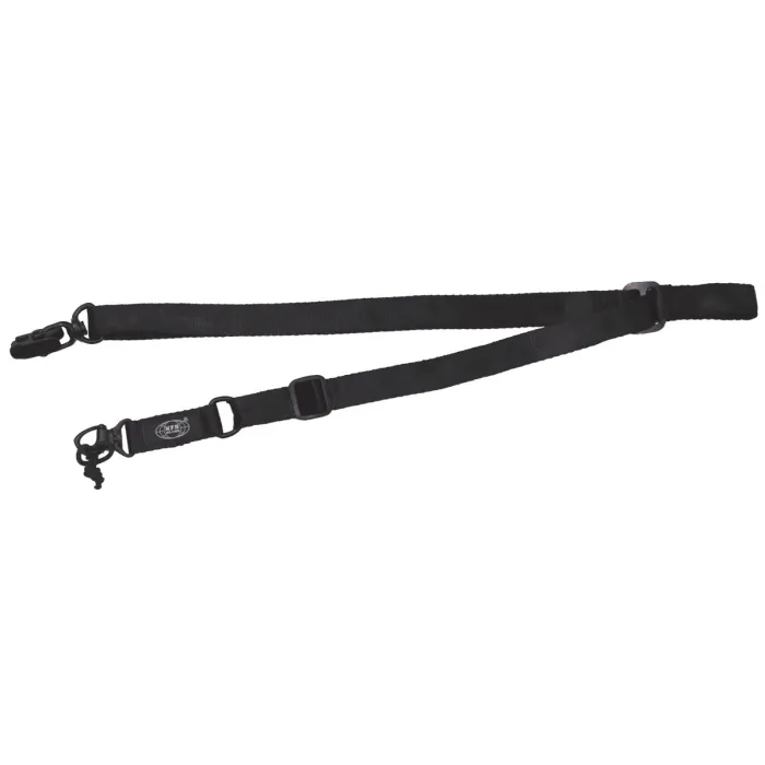Cinghia per fucile / cinghia da trasporto con moschettone, regolabile 45-135 cm, Nero