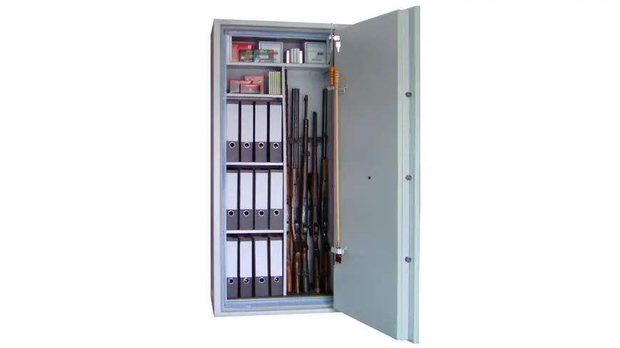 Armadio per armi HARTMANN TRESORE Luan 100 - Serratura elettronica E 73300 - 10 supporti per armi lunghe EN1143-1 Nuovo cassaforte per armi