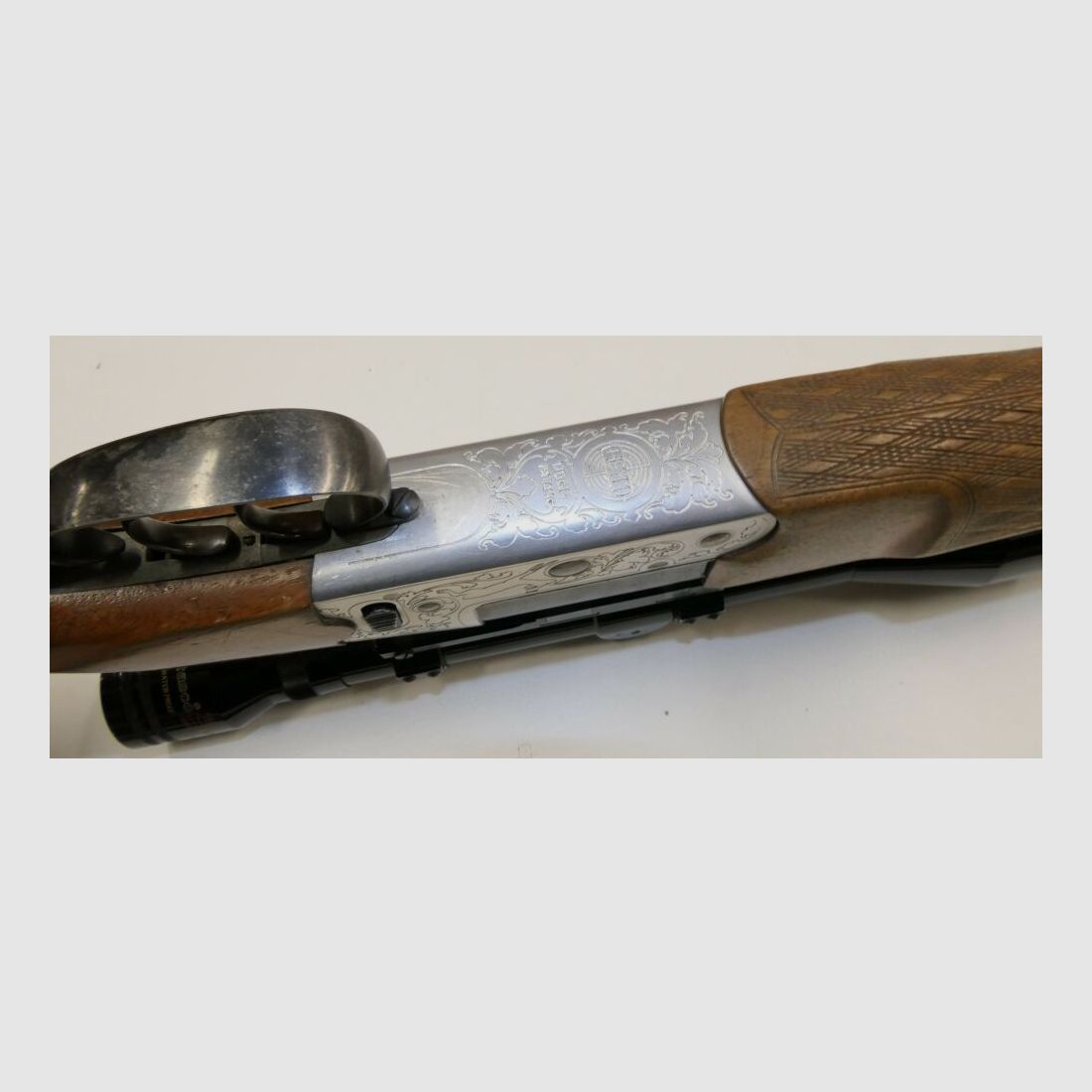 Heym used weapon Bockbüchsflinte Heym Mod22 SE in caliber 7x57R and 16/70 including ZF telescope sight Tasco Optic