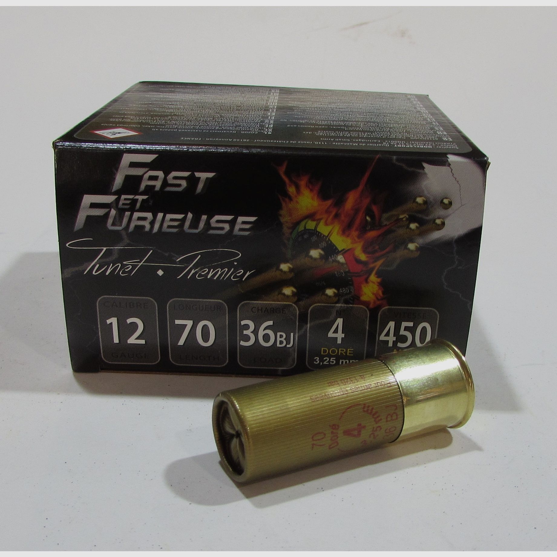 boite 25 cartouches Tunet Fast Furieuse cal 12/70 36 grammes plomb 4, image 2 sur 2