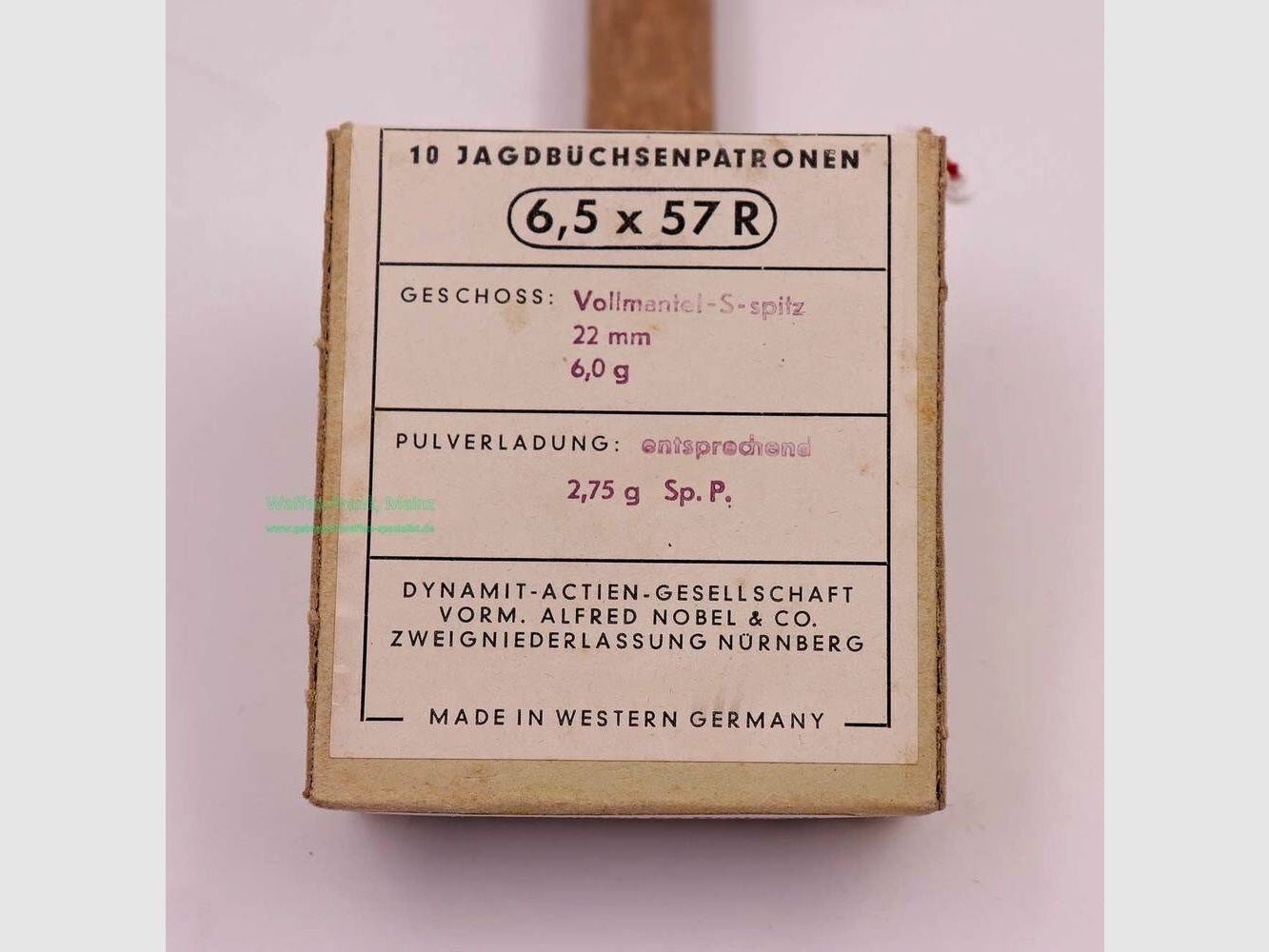 RWS (WZd.Fa.Rottweil) Büchsenpatronen 6,5x57R