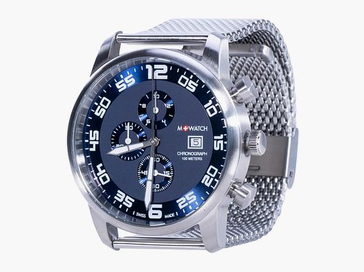 M+WATCH M+WATCH Armbanduhr Mondaine Aero 45 silberfarben