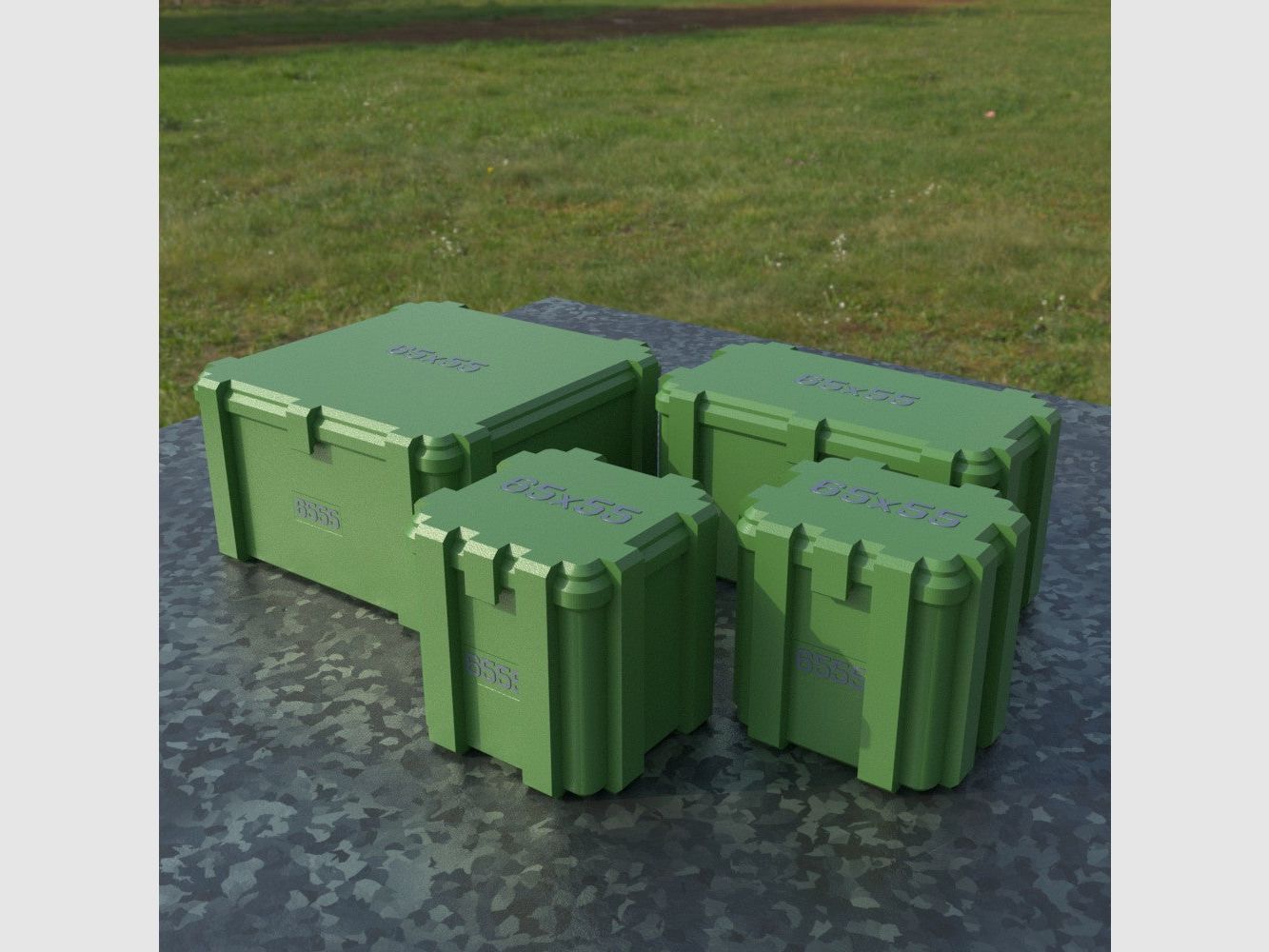 Filamelt scatola per munizioni / 6.5x55 / 'coperchio a ribalta' / scatola per cartucce, scatola per munizioni