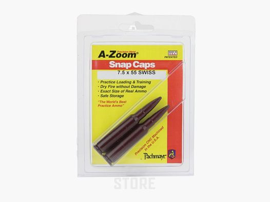 A-Zoom 7.5x55mm Snap Caps cartouches inertes, lot de 2, Red