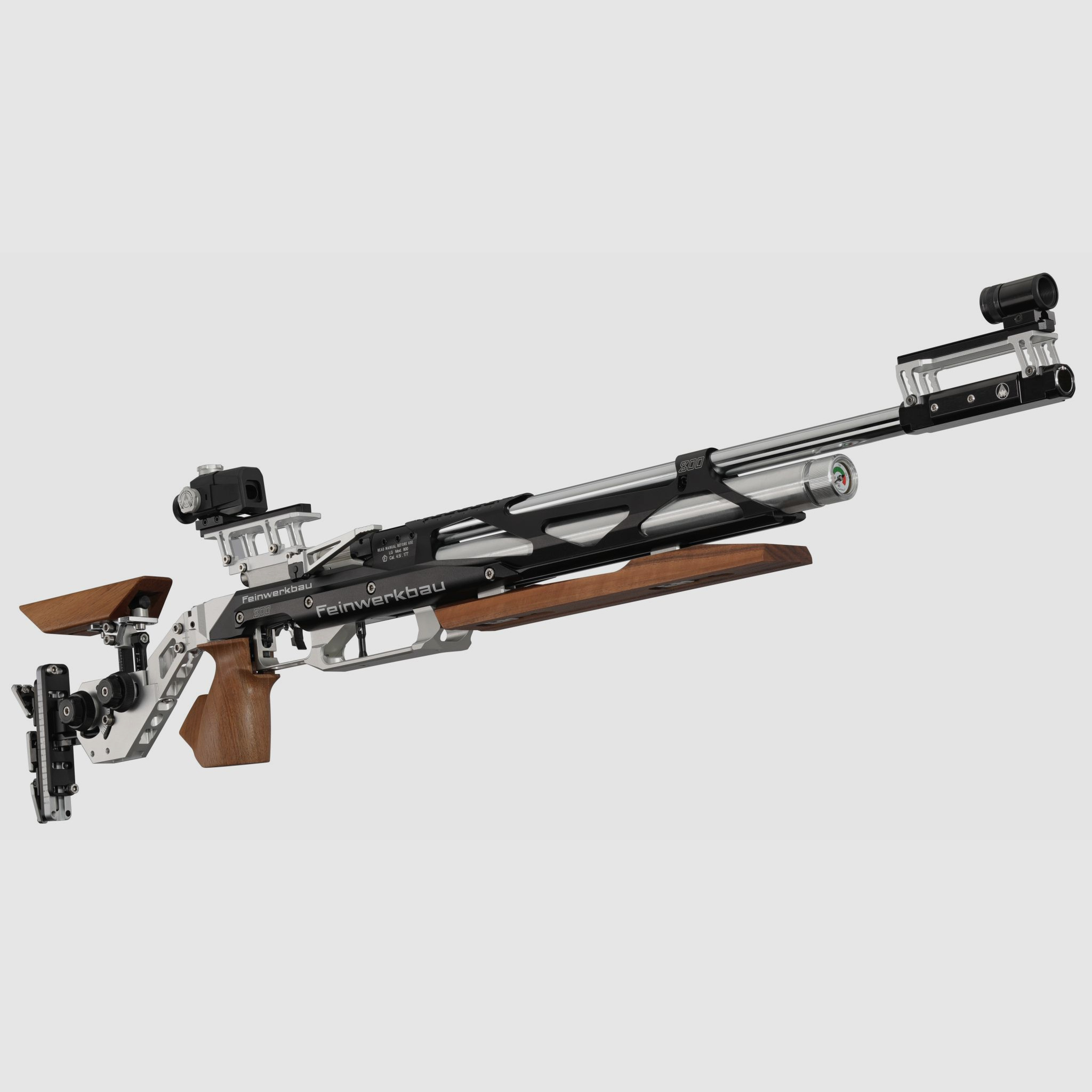 Fine work construction 800X Alu Silb/Schw support wood, stock k. X-line