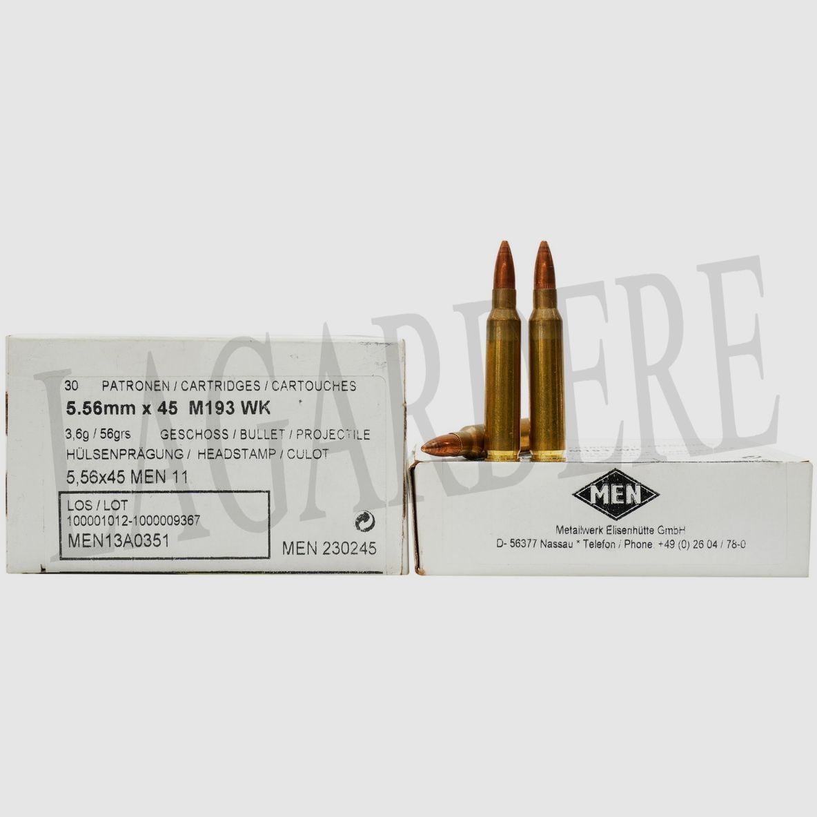MEN M193 WK 56 GRS (Patrone mit Geschoss)
