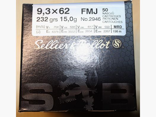 Sellier & Bellot 9,3x62 FMJ 15,0g/232grs.