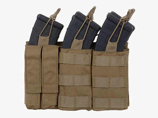 Triple AK Mag/Pistol Pouch Panel (5 plus 2) - Coyote