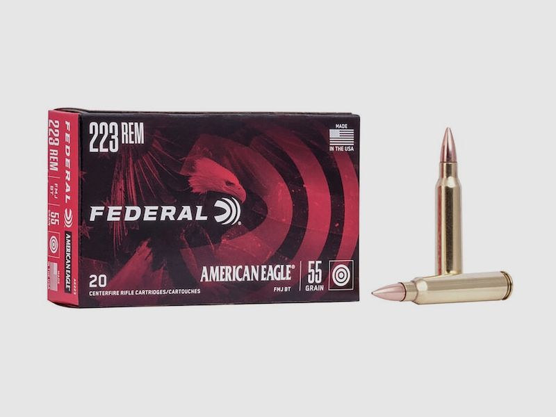 Federal American Eagle .223 Rem. 55GR FMJ BT 20 cartouches