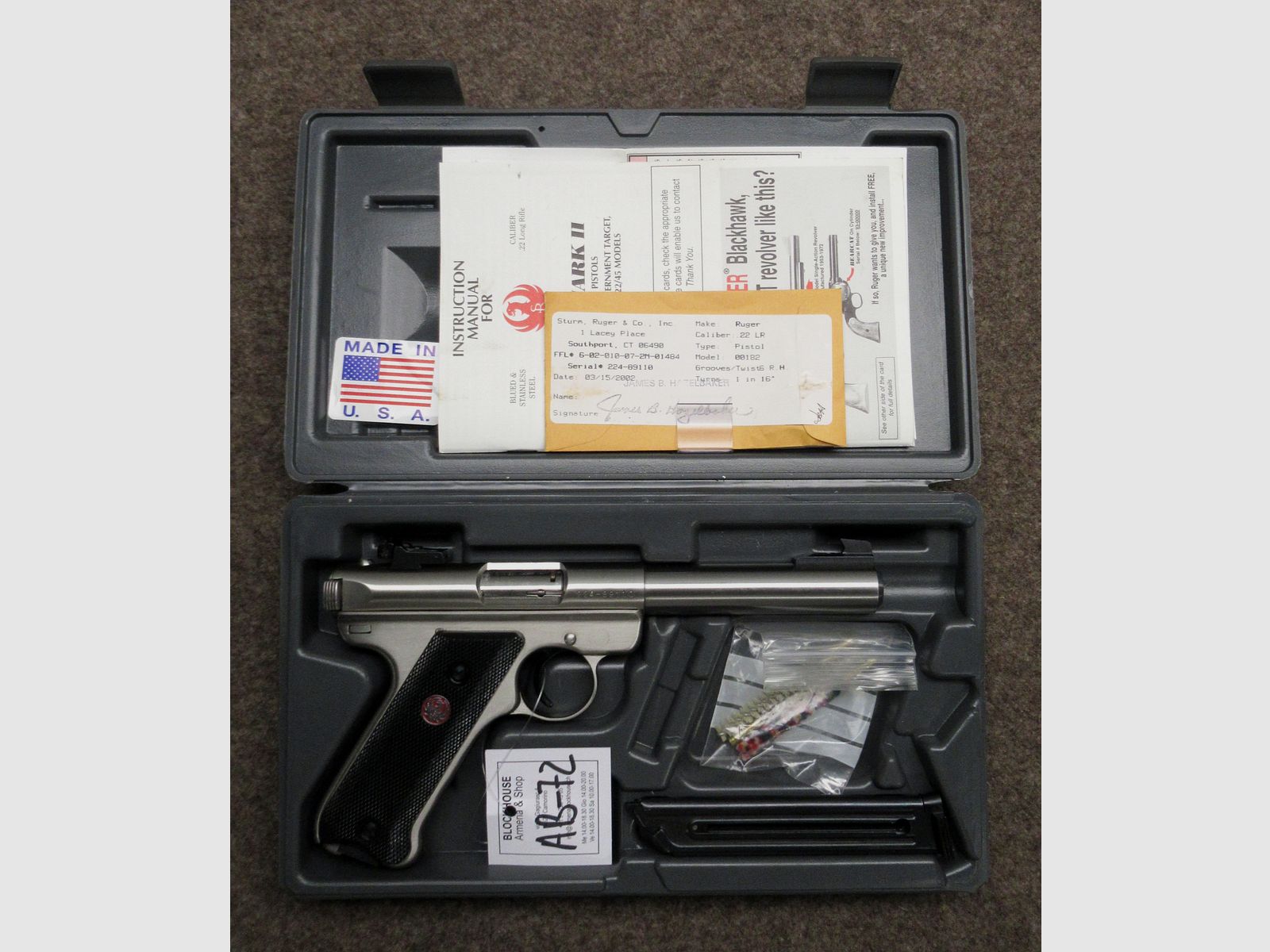 AB-72 RUGER mod. MkII Target-pistool kal. .22lr, afbeelding 3 van 3