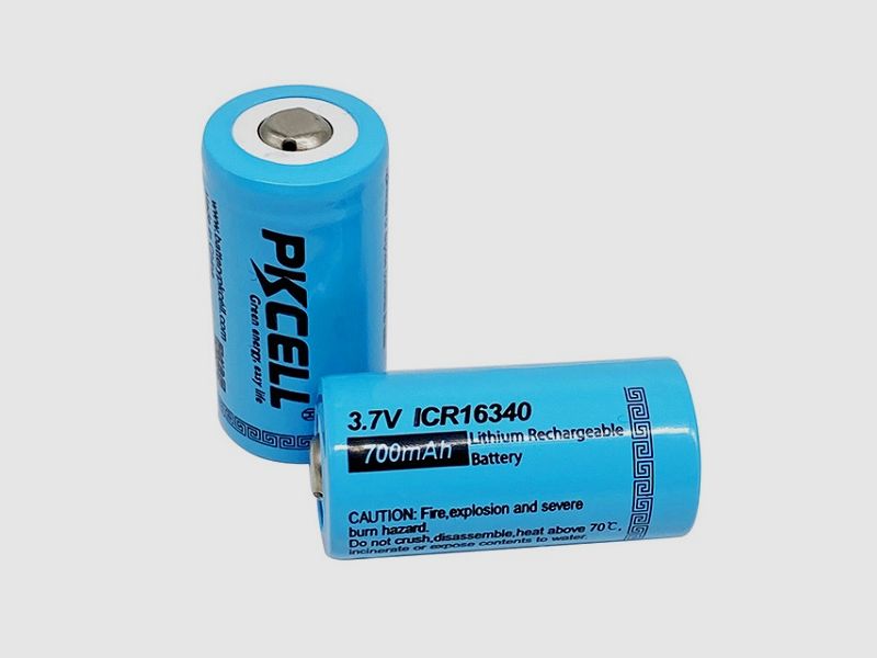 Oplaadbare Batterij / Accu ICR16340 (CR123A) 700mAh 3.7V - PKCELL TARGET SPORTS, afbeelding 3 van 3