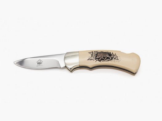 (Raritäten) Puma 4-Star, weisses Micarta mit Keiler & Hirsch 1995