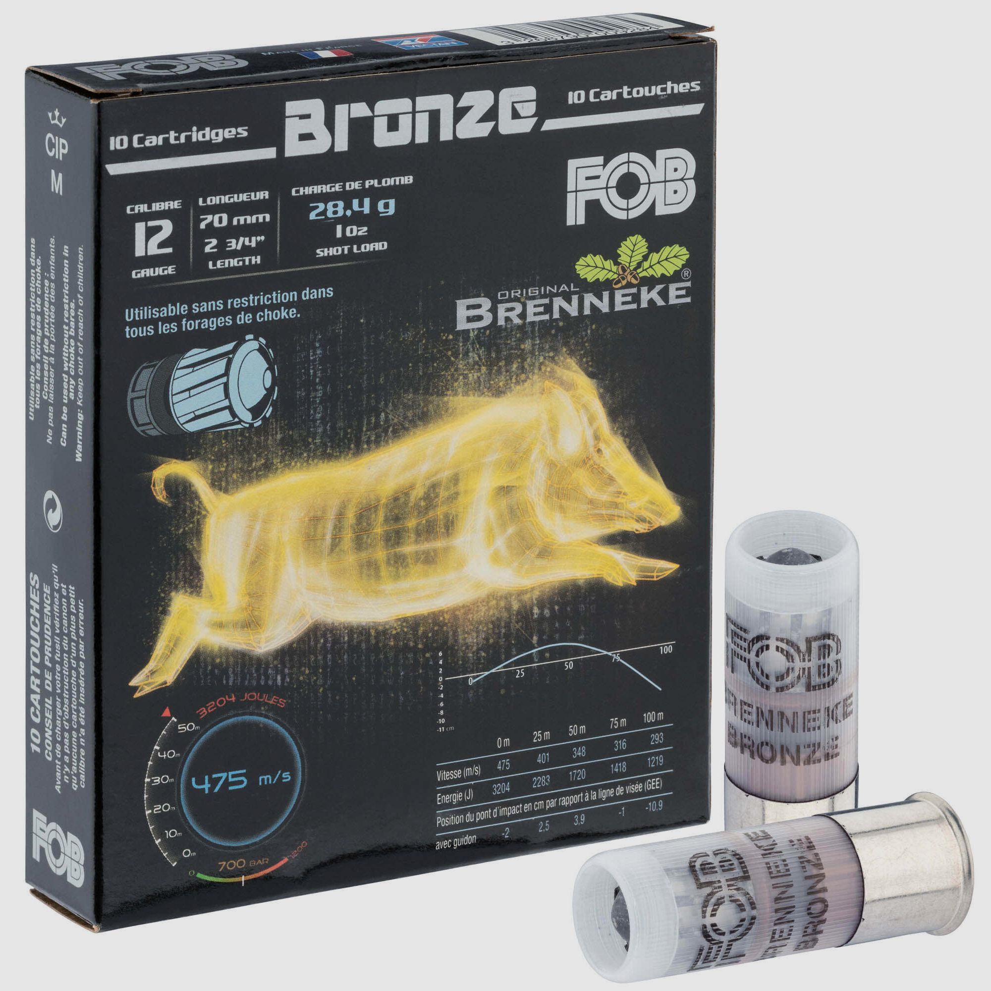 Brenneke Bronze Patrone Kaliber 12/70, Bild 2 von 6