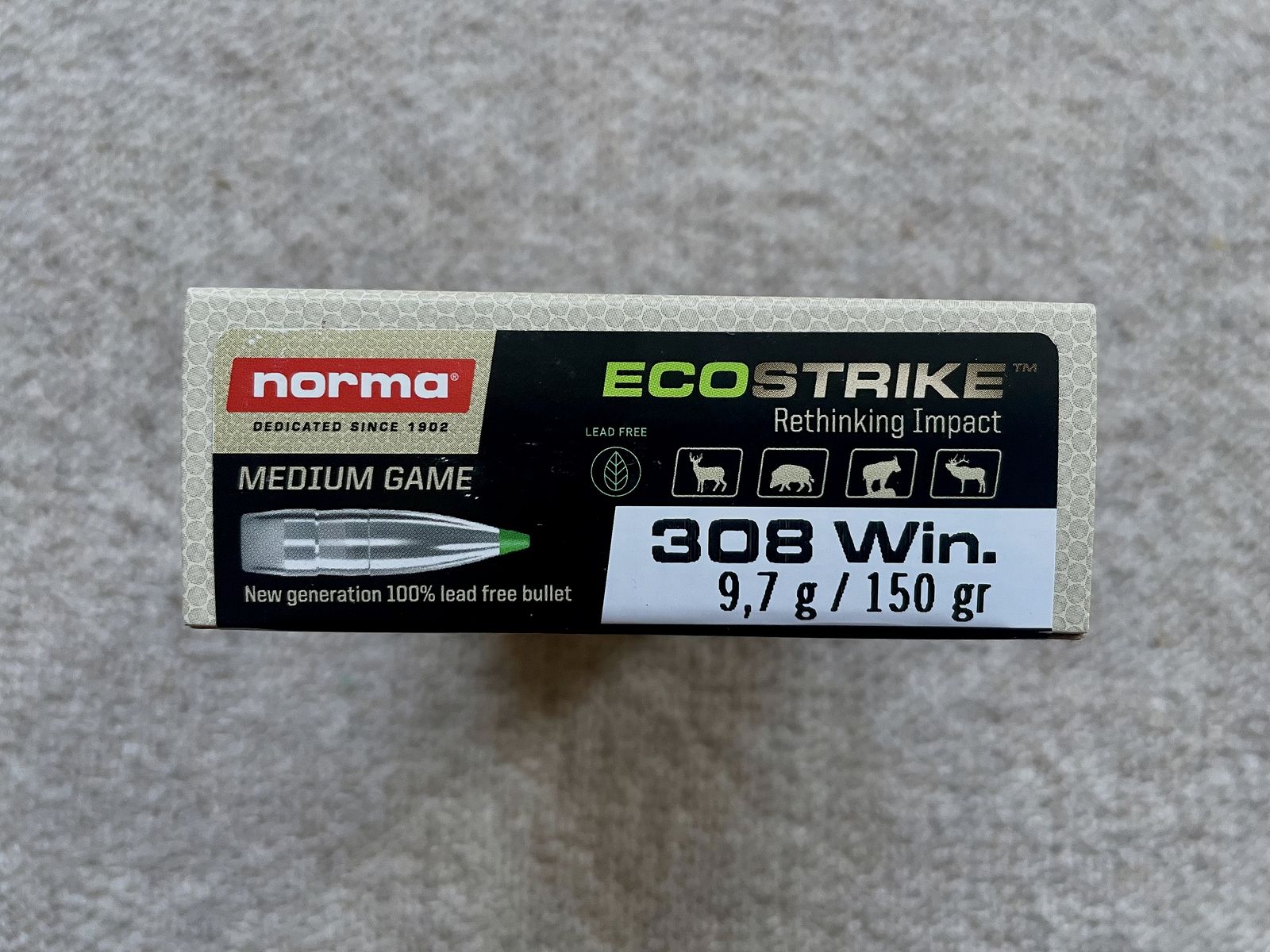 Norma EcoStrike 308 Win bez ołowiu 9,7g/150gr – 11 opakowań / 220 nabojów nowe OVP, zdjęcie 1 z 5