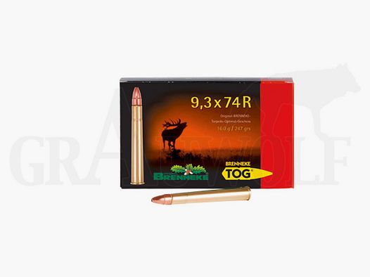 9,3x74R 247 gr / 16,0 g Brenneke TOG Patronen 20 Stück