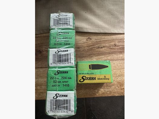 Sierra Matchking kogels 6x 100 stuks 52GR