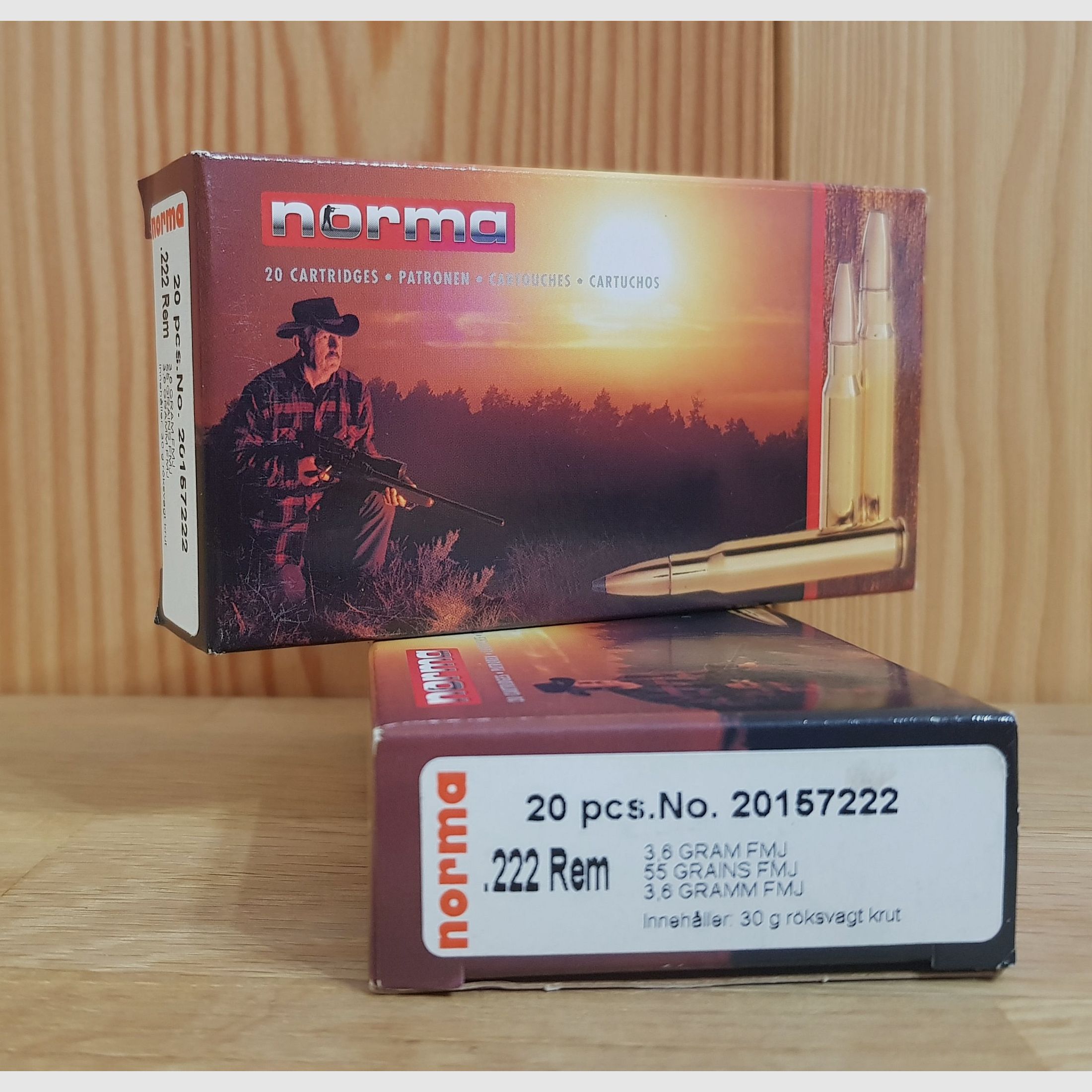 NORMA MUNITION Kal. 222 REM FMJ 55 GR.