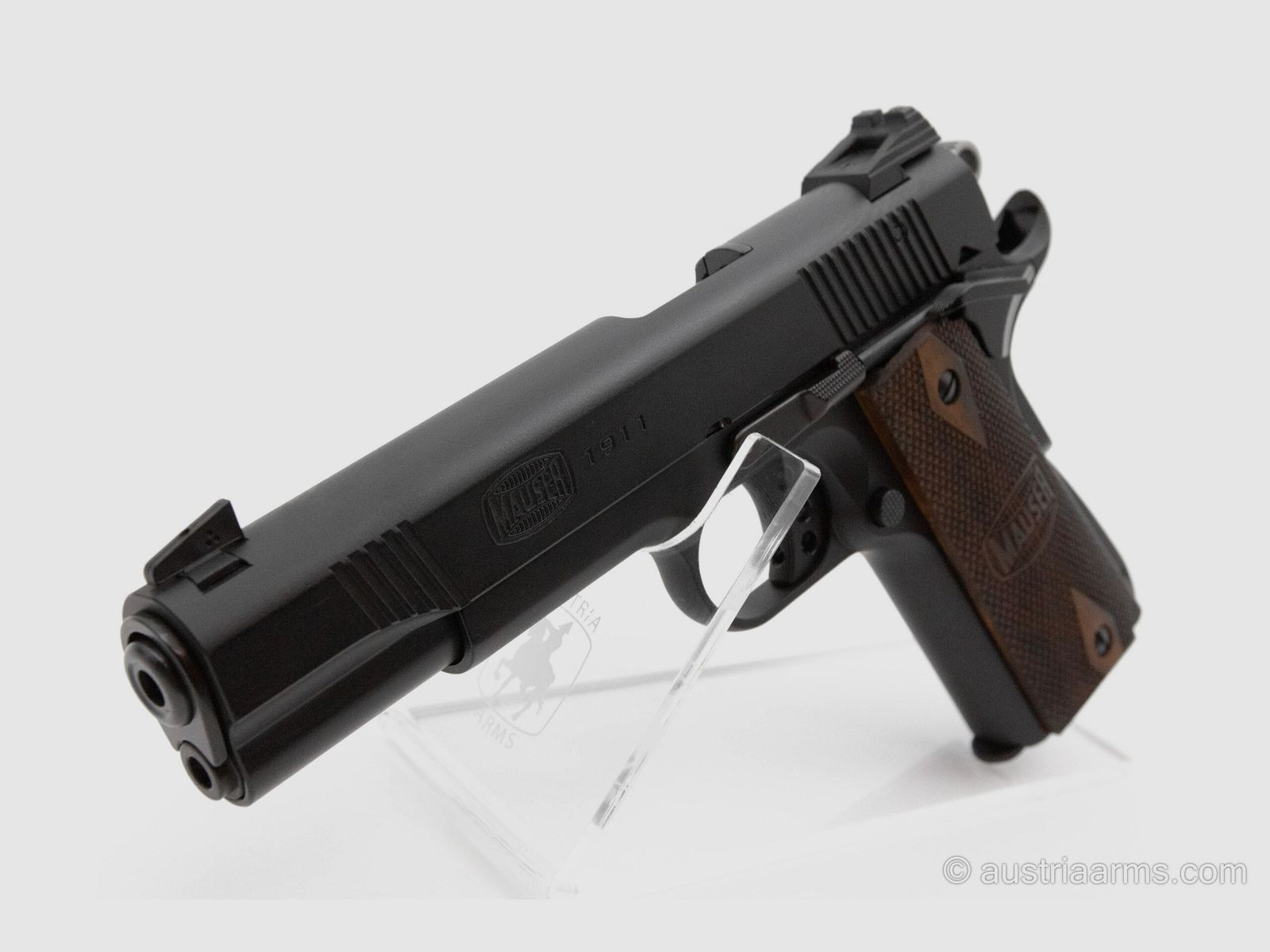 Mauser 1911 Schwarz, Kal. .22lr, Walnuss Griffschalen, Bild 4 von 4