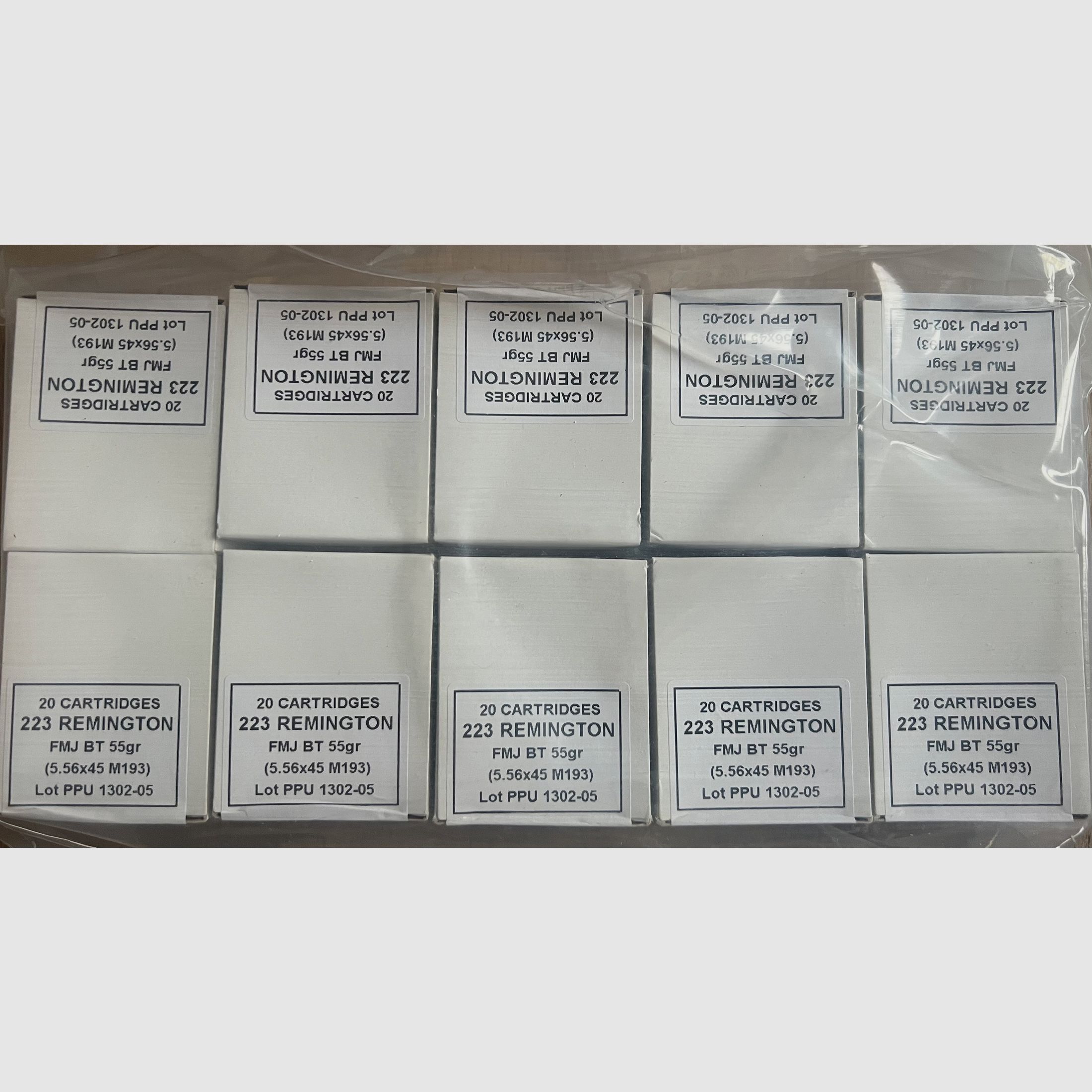 Prvi Partizan (PPU) .223 Rem FMJ BT 55 gr – 780 disparos – Nuevo