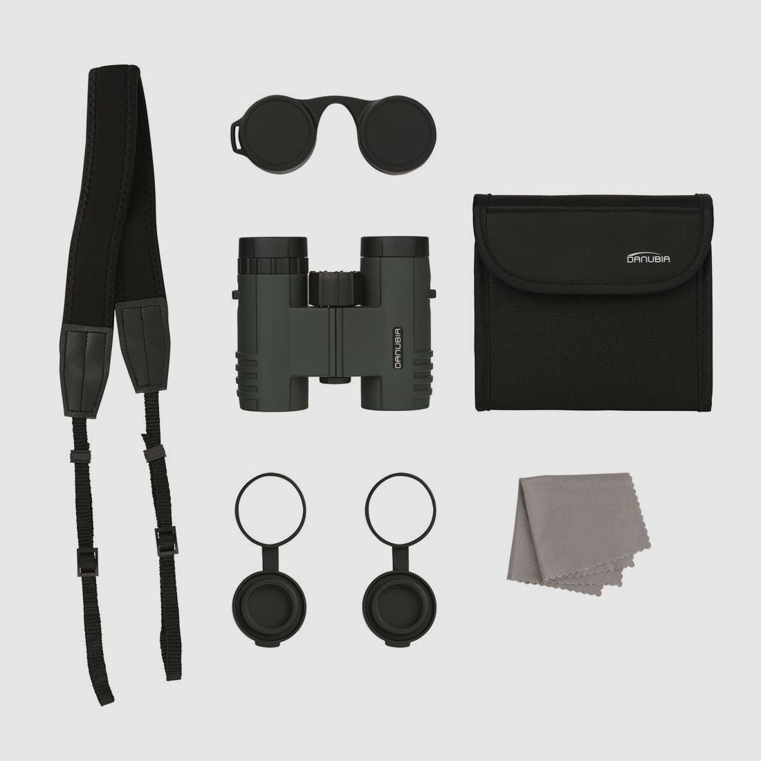Dörr Fernglas Danubia Bussard I 10x32 Grün mit Tragetasche und Trageriemen