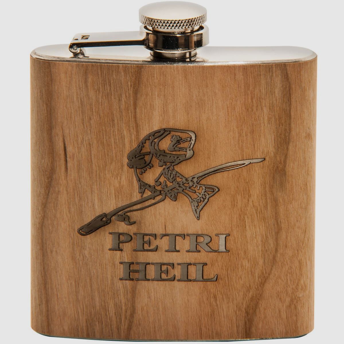 Frasco plano de acero inoxidable "Petri Heil