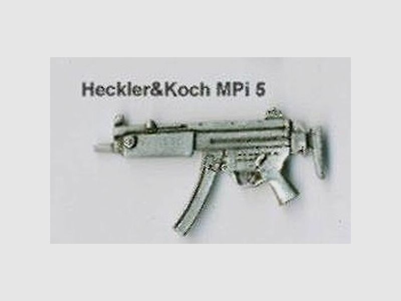 HK MP 5 mit Teleskopschaft als Metall-Anstecker