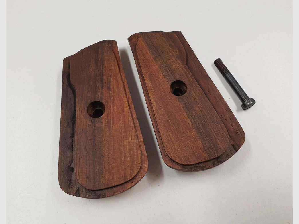 Set di impugnature Original Mauser Oberndorf [29B] destra / sinistra + boccola e vite per MAUSER C96 Bolo nuova produzione