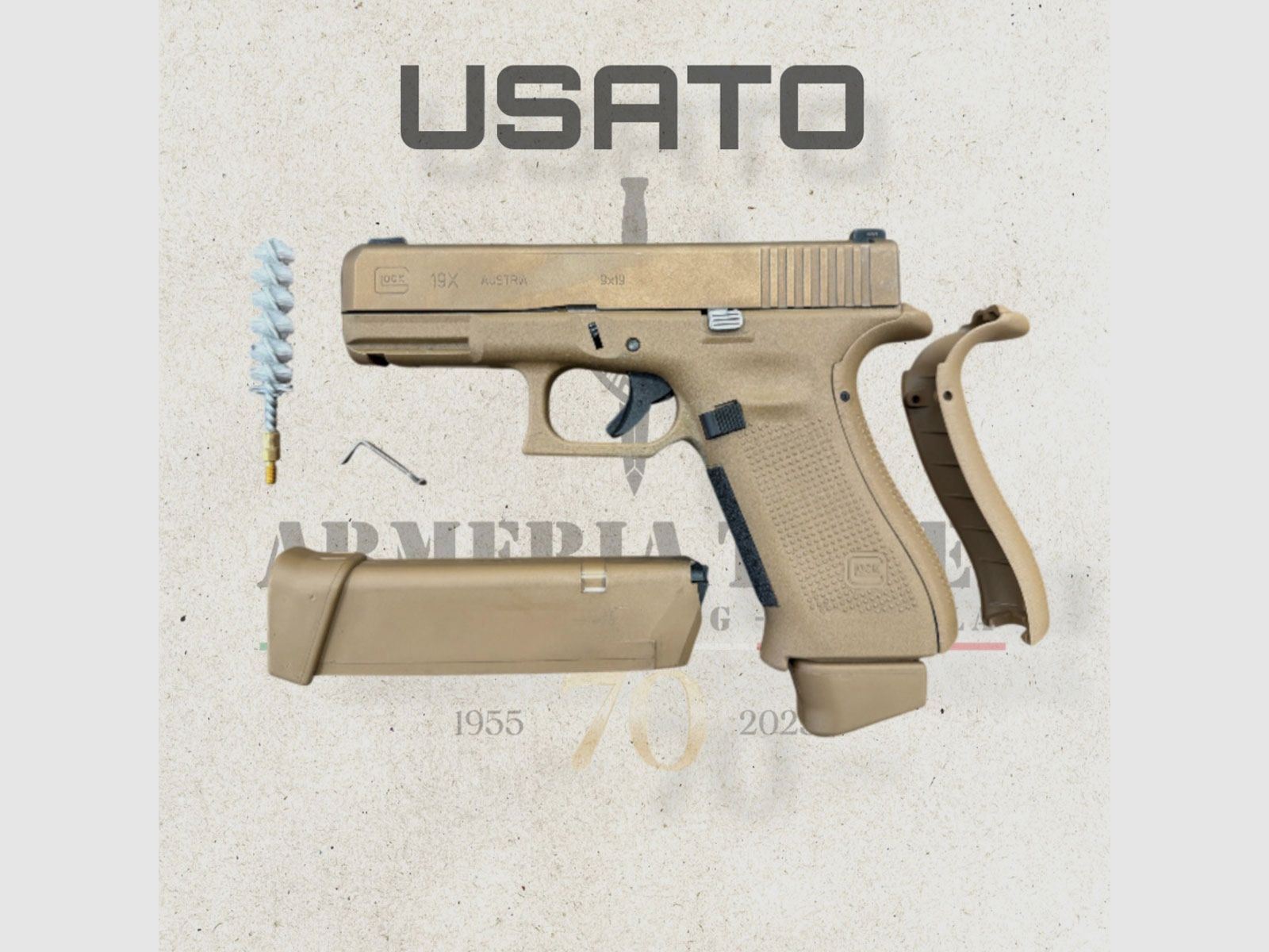 GEBRAUCHT – PISTOLE – GLOCK MOD. 19X FDE Kal. 9×19, Bild 3 von 4