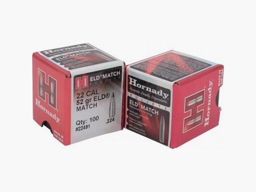 .224 Geschosse Hornady ELD 52 gr VE100
