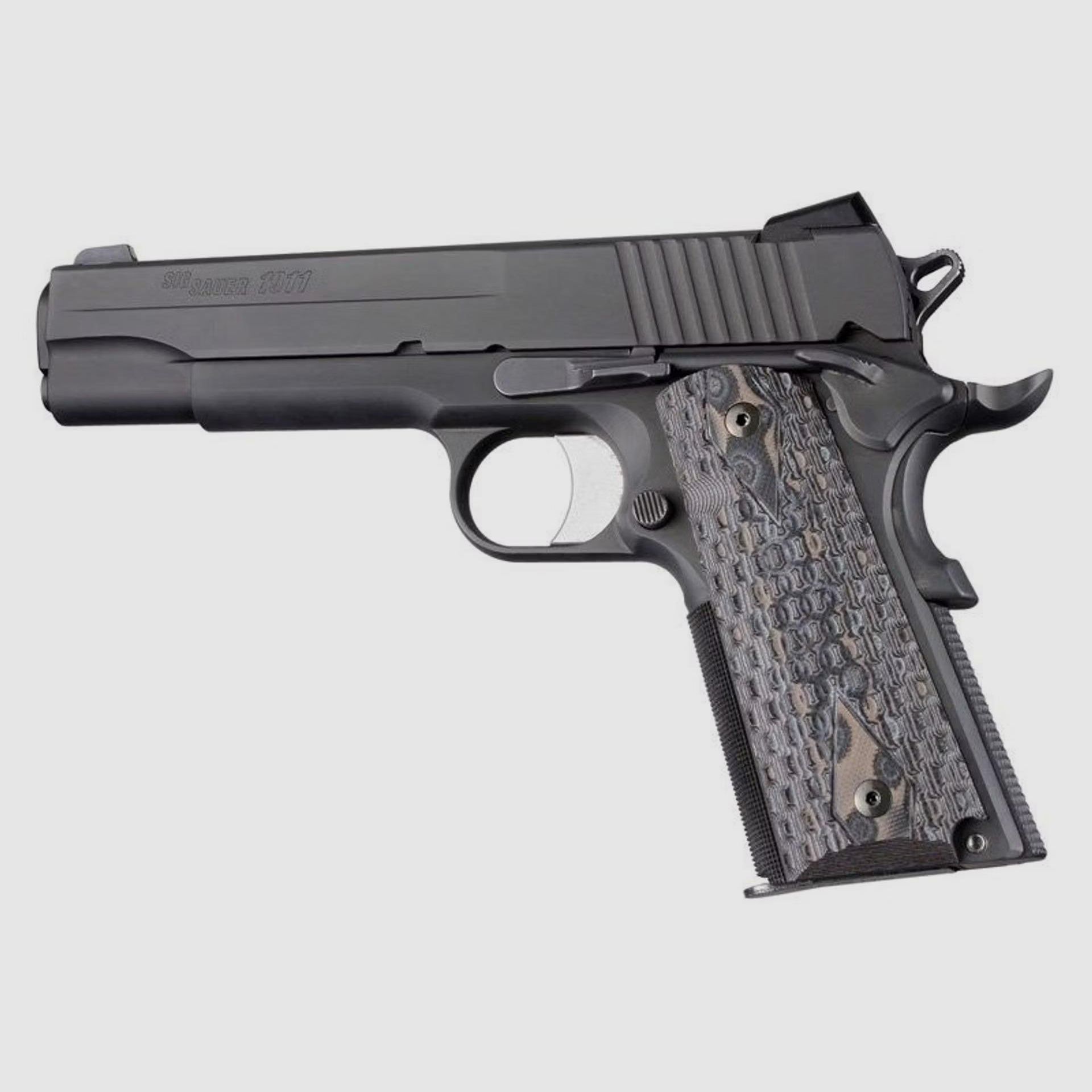 Hogue G10 Grip Colt 1911 Government Chain Link, G-Mascus Black/Gray