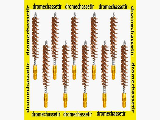 Pack 10 brosses de nettoyage bronze cal 375 filetage 8-32