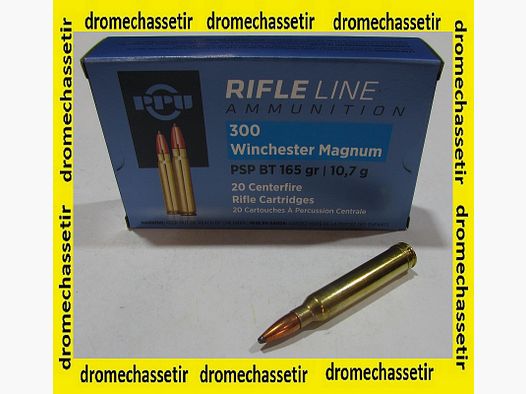 boite 20 cartouches Partizan cal 300 Winchester Magnum 165 grains PSP BT