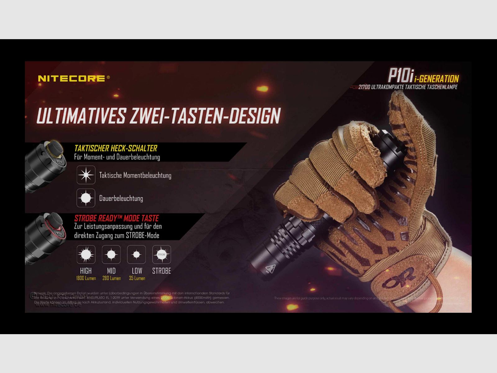 Nitecore P10i torcia LED tattica 1800 lumen