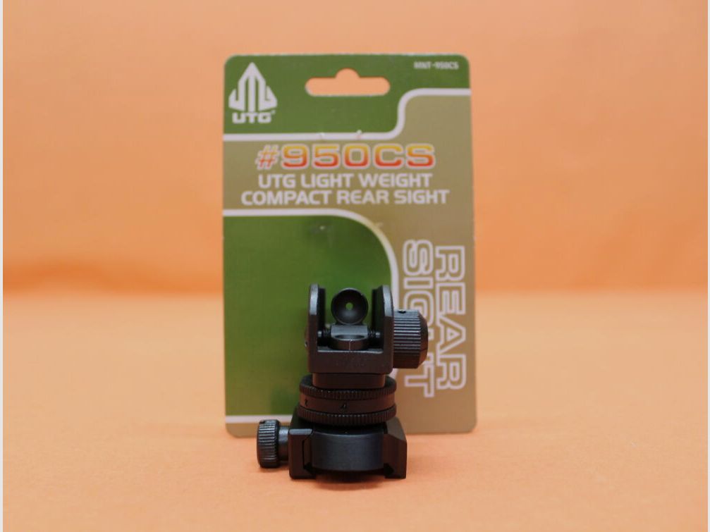 UTG - Leapers UTG Detachable Rear Sight Compact (MNT-950CS) Light Weight AR-15 A2 Dioptervisier f. Picatinnyprofil