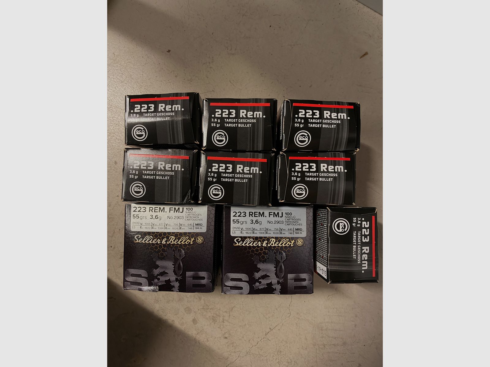 550 Schuss .223 Rem Geco und S&B