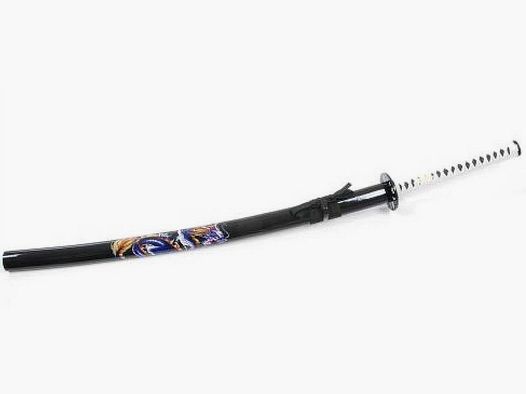 Katana Kami nero con motivo di drago