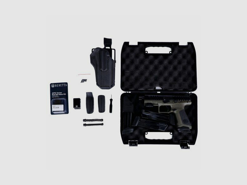 Pistole Beretta APX A1 Tactical / 9mm / oliv mit viel Zubehör
