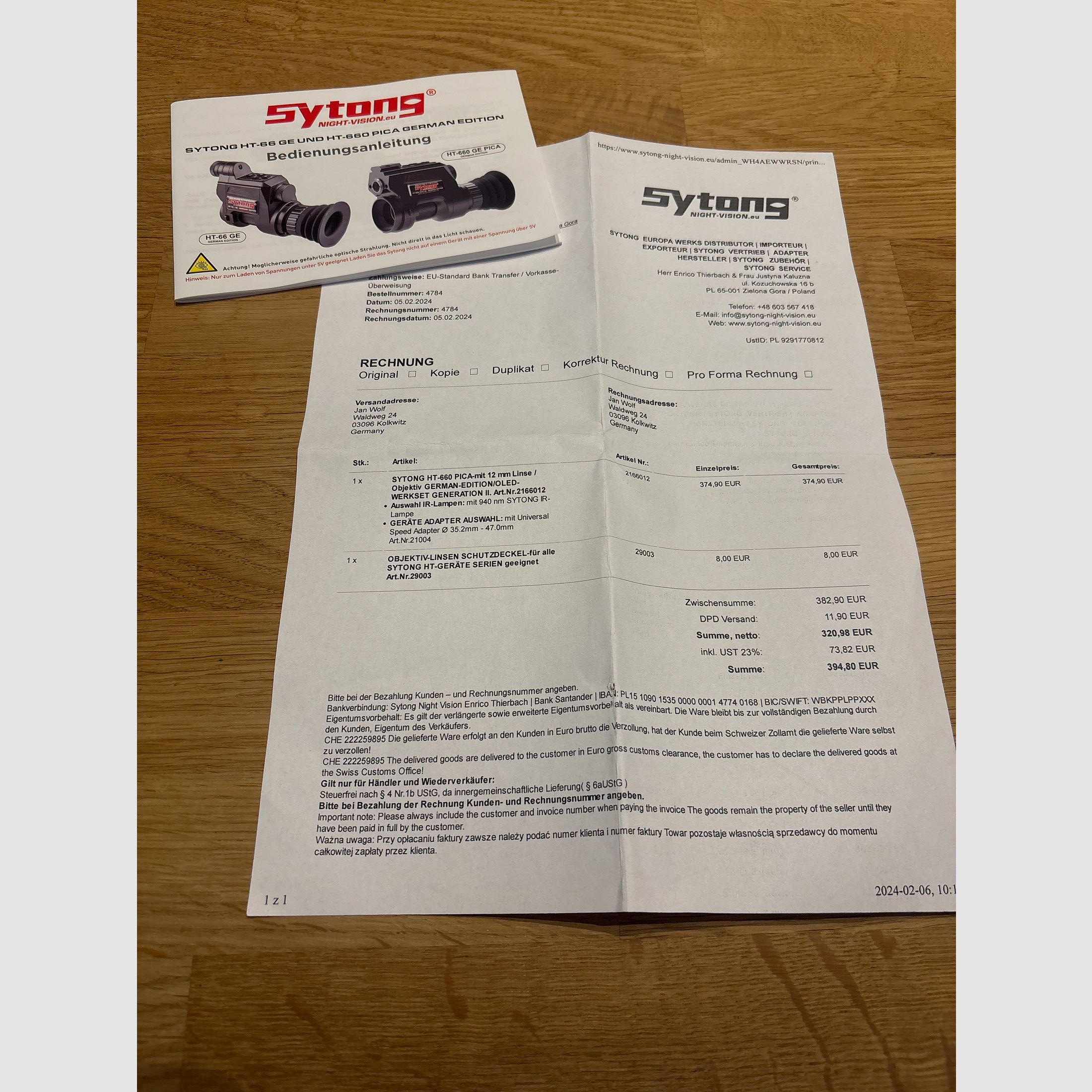 Sytong HT-660 Nachtsichtgerät - deutsche Ausführung