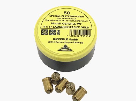 Cartuchos especiales Cal. 9x17 amarillos para trampa automática de ratones W2