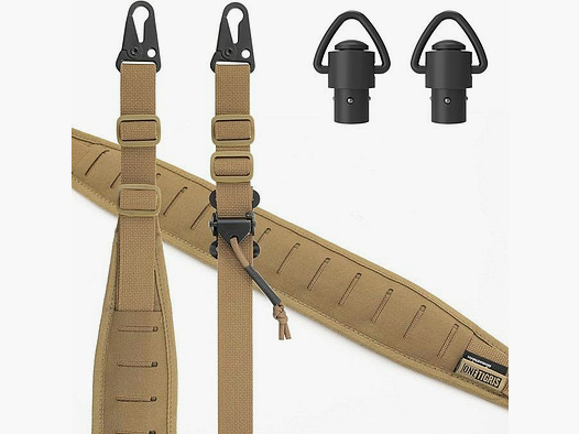 Sangle de Fusil SNS 2 Points, Tan QD + Crochet HK