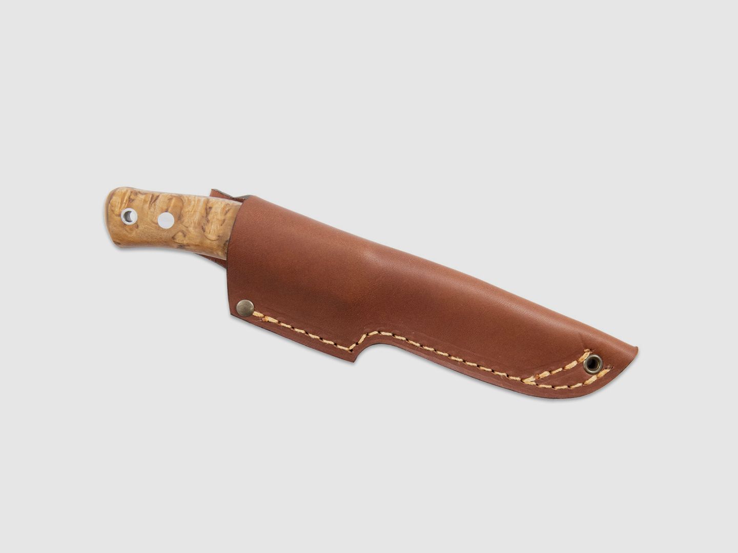 Casström No.10 Schwedisches Taschenmesser, stabilisierte Maserbirke, rostfrei, Lederscheide