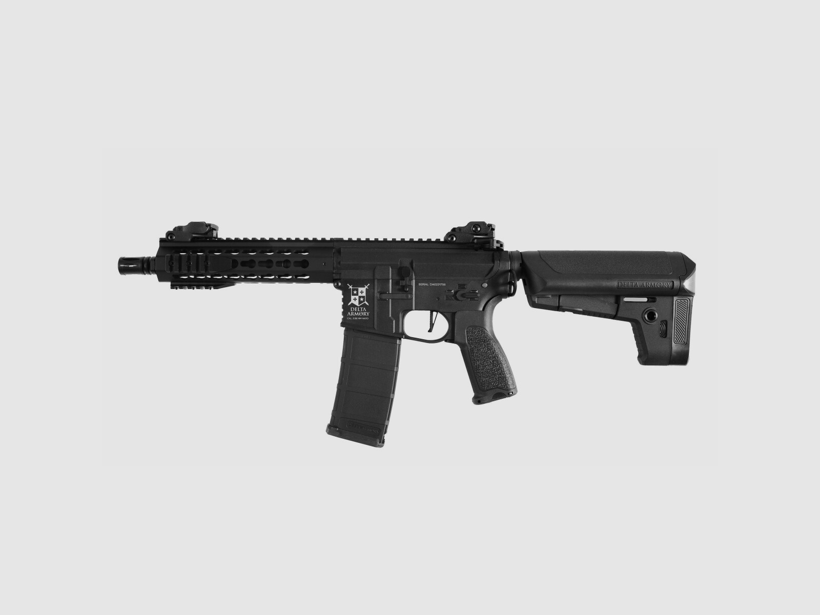 AR15 KeyMod 8 Zoll BRAVO Delta Armory Schwarz S-AEG Airsoft Gewehr Frei ab 18 Jahren