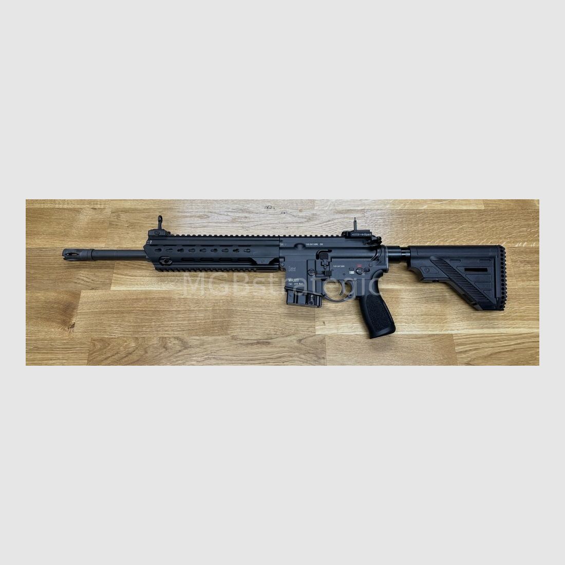 Heckler & Koch MR223 A3 Slim-Line 14,5" Lauf - halbautom. Büchse .223Rem Das zivile H&K 416 - mit Original H&K Abzugs- und Schlagstück Pin mit extra Sicherung wie bei G95K + Original H&K QD End-Plate (doppelt neu verstemmt, siehe Foto)