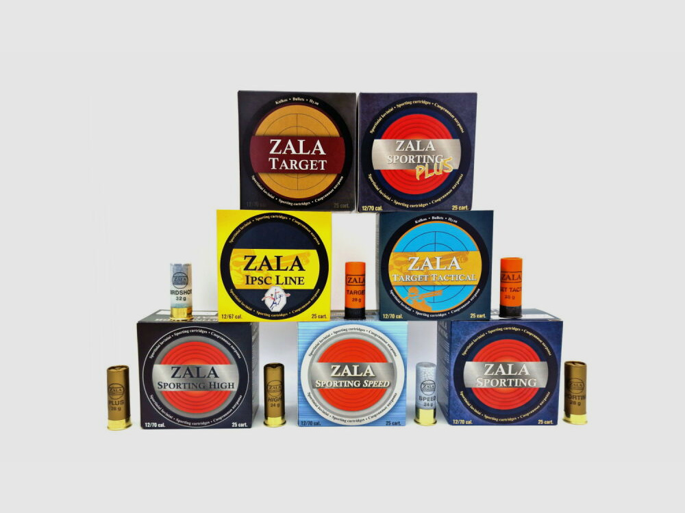 ZALA ARMS 250 Stück 12/70 ZALA SPORTING LINE 24g (TRAP) 2,4mm Schrotpatronen