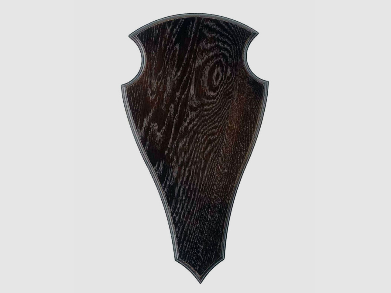 Eurohunt Geweihbrett 45x24cm Eiche - Dunkel - Spitz