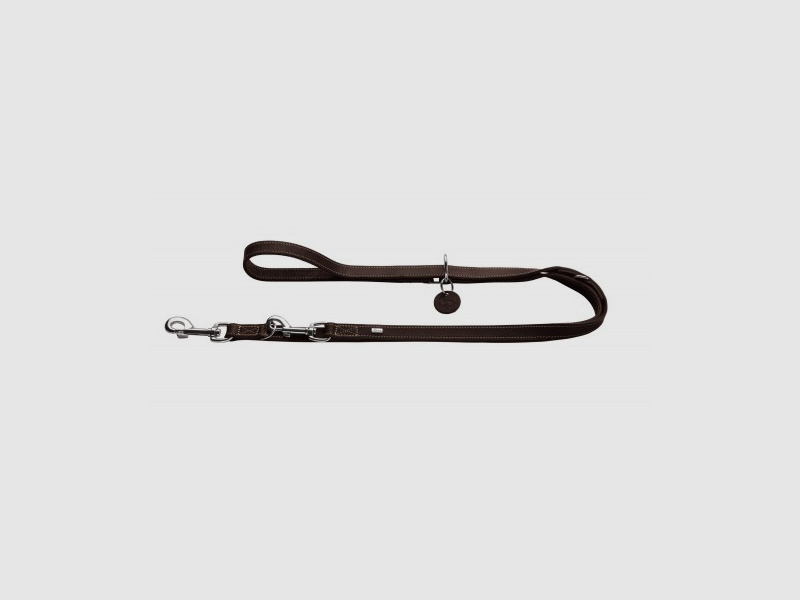 Hunter Adjustable Leash Aalborg Softvollrindleather/Dark Brown – Width / Length: Width: 13mm / Length: 200cm