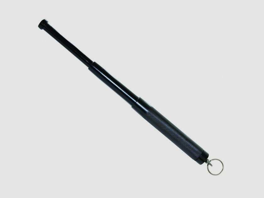 Mini bastone telescopico 12" con anello portachiavi - Nero