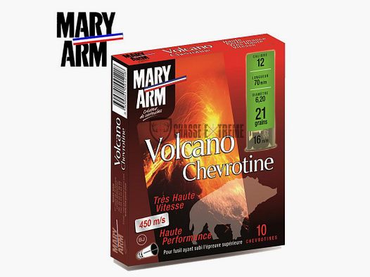 10 Cartucce MARY ARM Volcano Chevrotine Hp 21Gr Cal 12/70