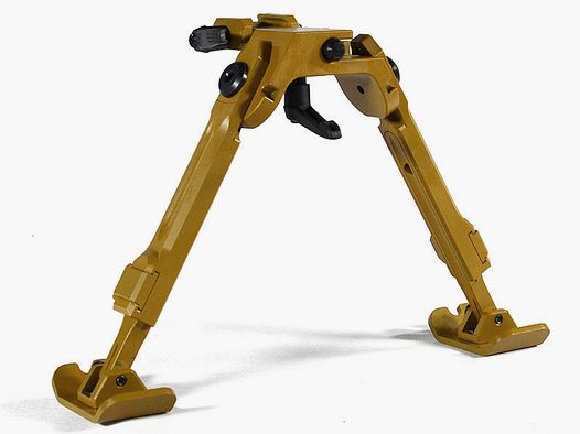 FORTMEIER Zweibein-SET mit Picatinny-Adapter 6 Uhr, RAL8000 H184 (von 18,4 bis 23,5 cm Höhe)